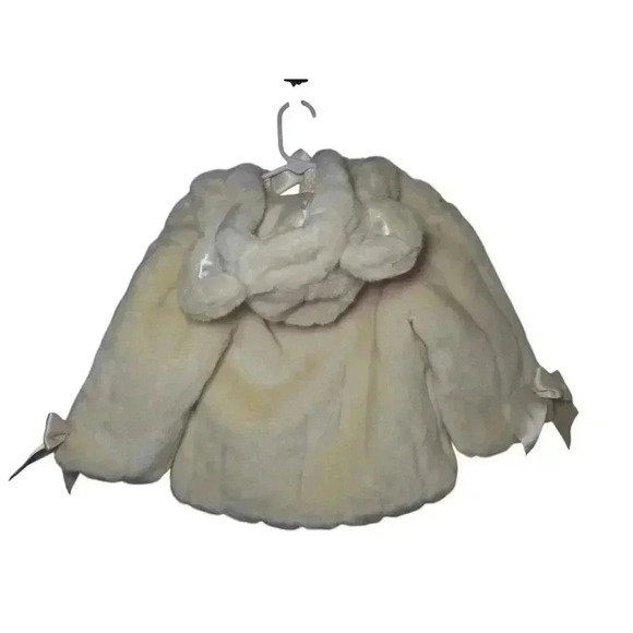 BEARINGTON BABY COLLECTION COUTURE COAT IVORY FAUX FUR CREAM 12-24 MONTHS XMAS - Picture 6 of 13